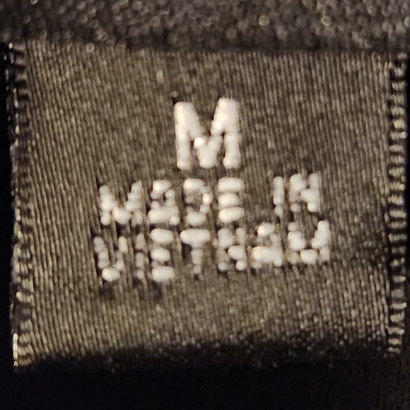 AB Studio White Blue Purple Heart Pattern Button Neck Top Size Medium - Picture 9 of 11